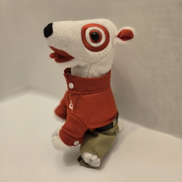 Target Bullseye 7" Plush Dog Employee Uniform Red Shirt Khaki Pants 2005 - Picture 5 of 15